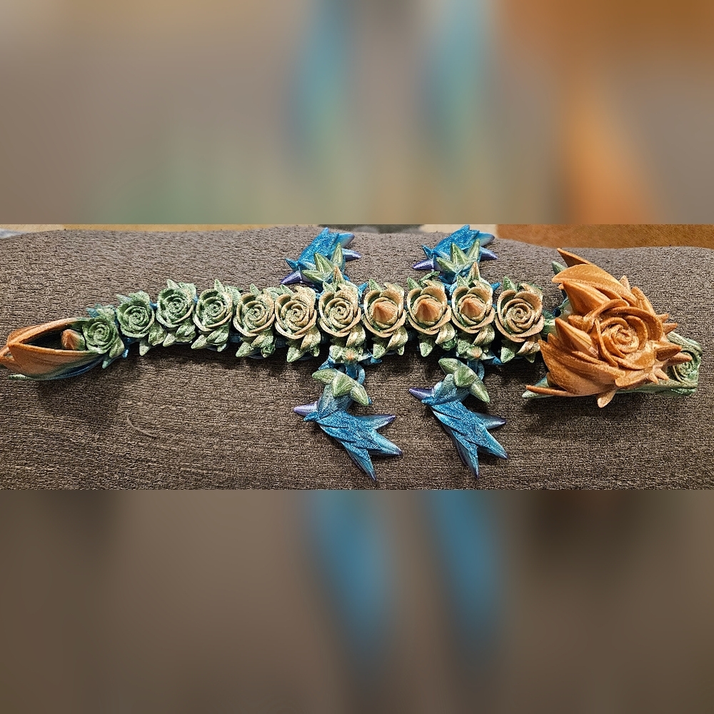 Baby Rose Dragon 3D Printed Figure - Picture 2 of 6